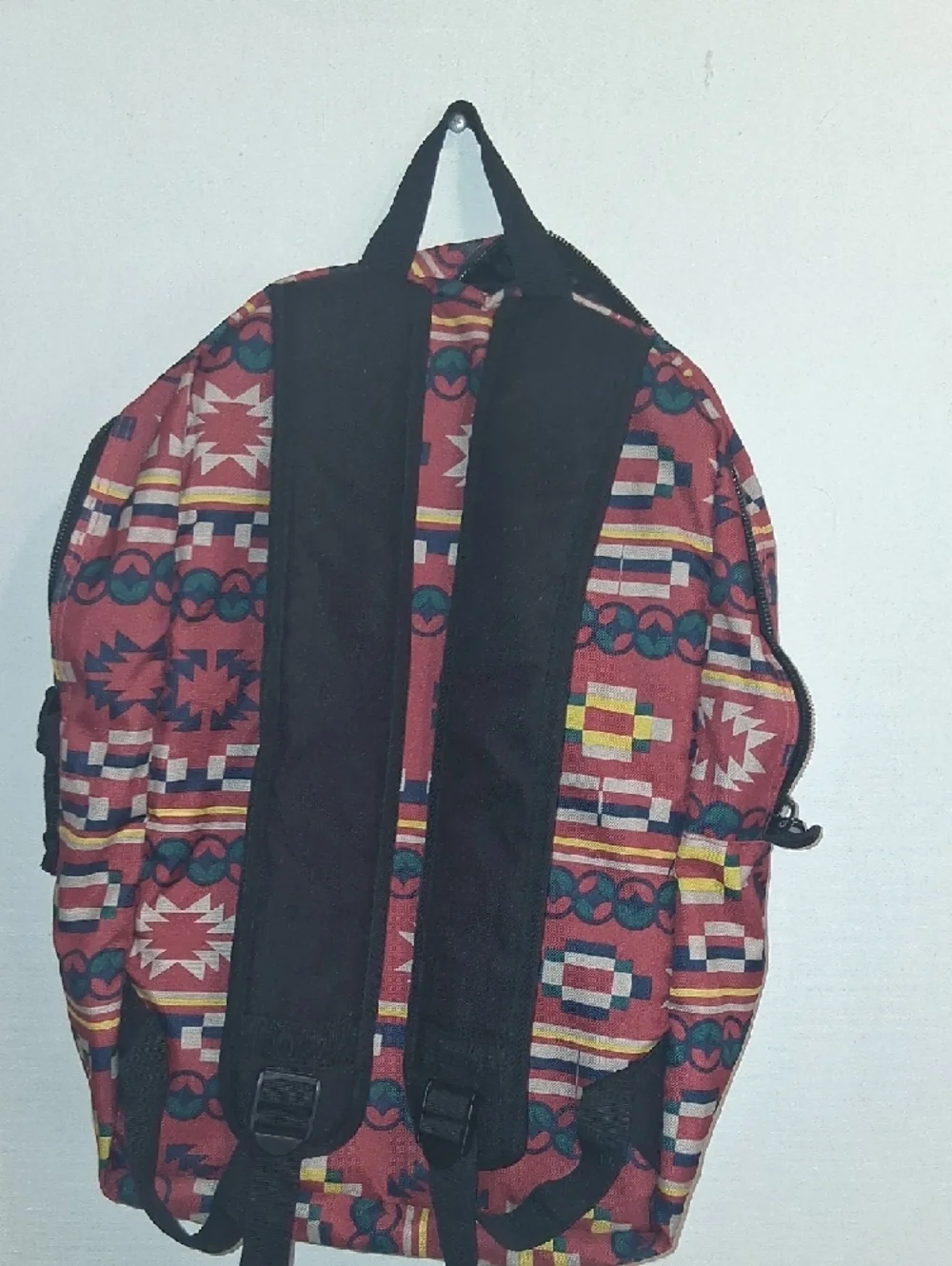 Men's Rust-Red Geometric Pattern Backpack - Unbranded - Picture 9 of 9